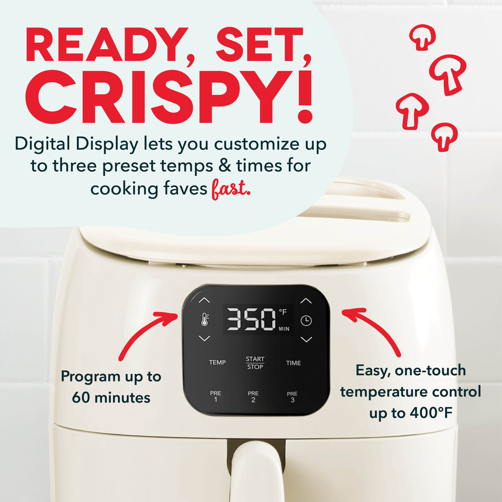 Ceramic Nonstick Tasti-Crisp Digital Air Fryer 2.6 Qt.